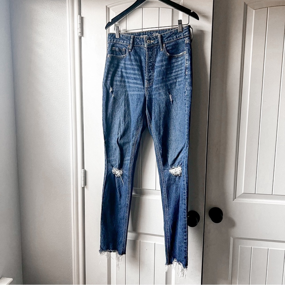 Old Navy Extra High Rise Pop Icon Skinny button fly Jeans 4